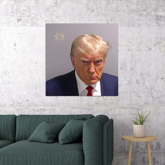 Donald Trump Mugshot Poster Political Figure Wall Art Historical Moment Print - xonomax