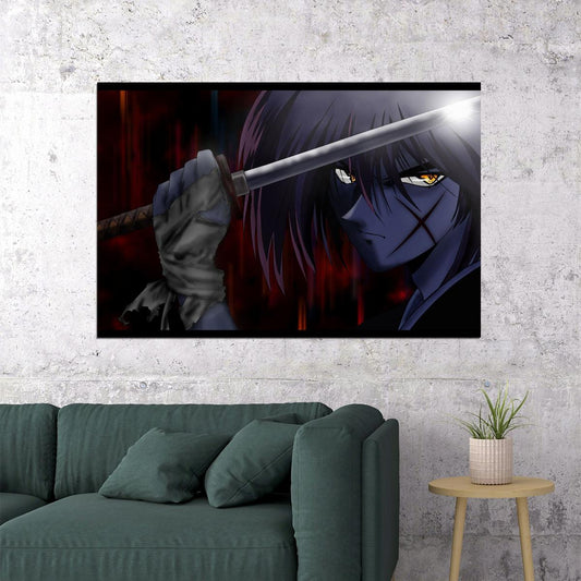 Rurouni Kenshin Anime Poster Japanese Manga Art Samurai Wall Art - xonomax