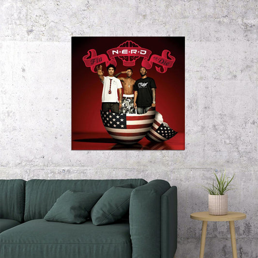 N.e.r.d Fly Or Die Album Cover Art Music Poster Famous Band Wall Print - xonomax