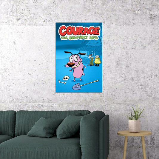 Courage The Cowardly Dog Cartoon Poster Animated Series Wall Art Classic Cartoon Kids Print - xonomax