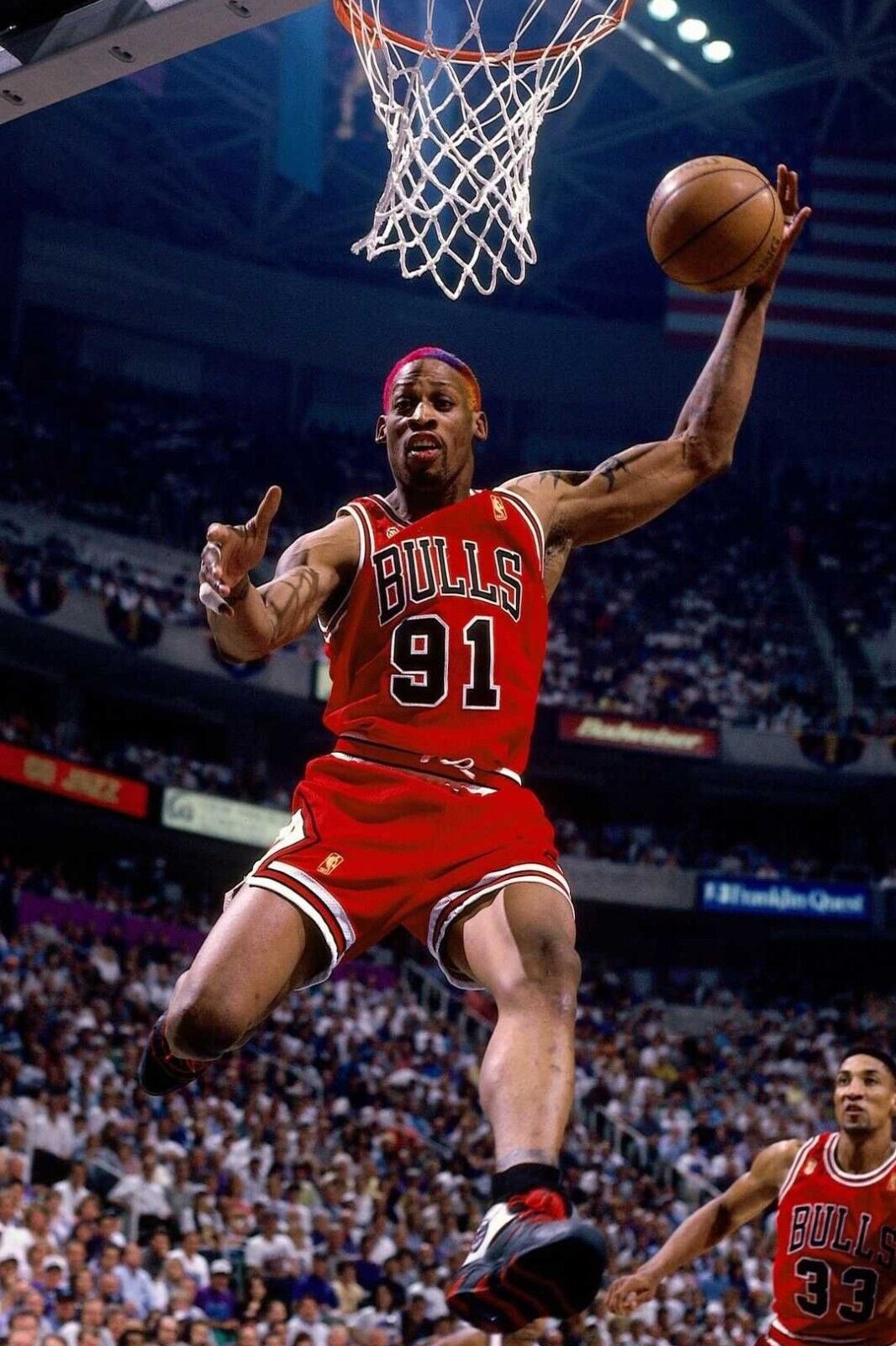 Dennis Rodman Basketball Poster Nba Legend Wall Art Chicago Bulls Sports Print - xonomax