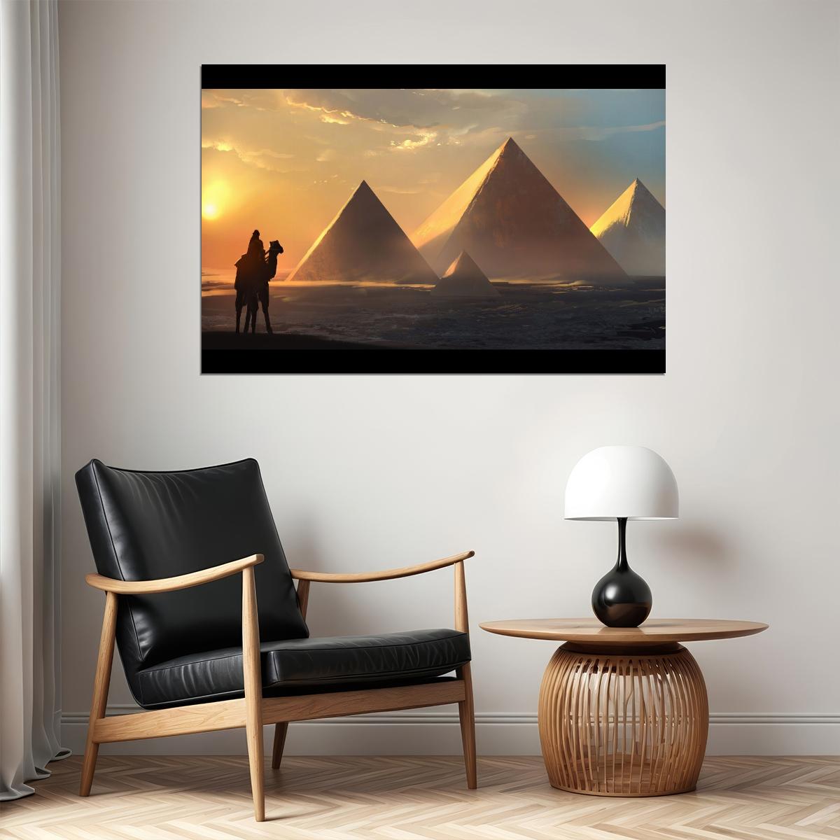 Pyramids Of Giza Poster Ancient Wonders Wall Art - xonomax