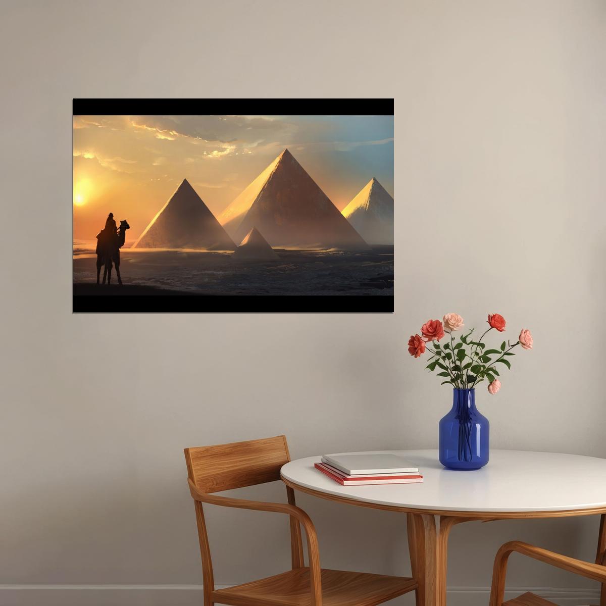 Pyramids Of Giza Poster Ancient Wonders Wall Art - xonomax
