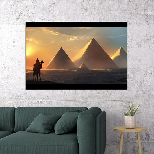 Pyramids Of Giza Poster Ancient Wonders Wall Art - xonomax