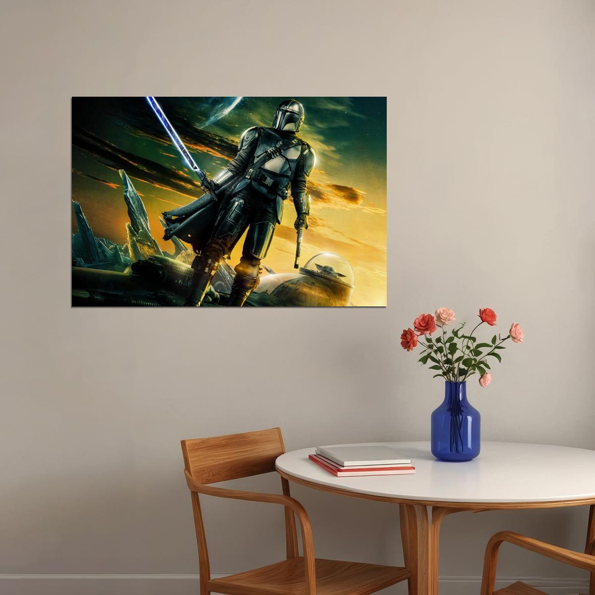 Star Wars The Mandalorian Tv Series Poster Iconic Sci-fi Art Print - xonomax