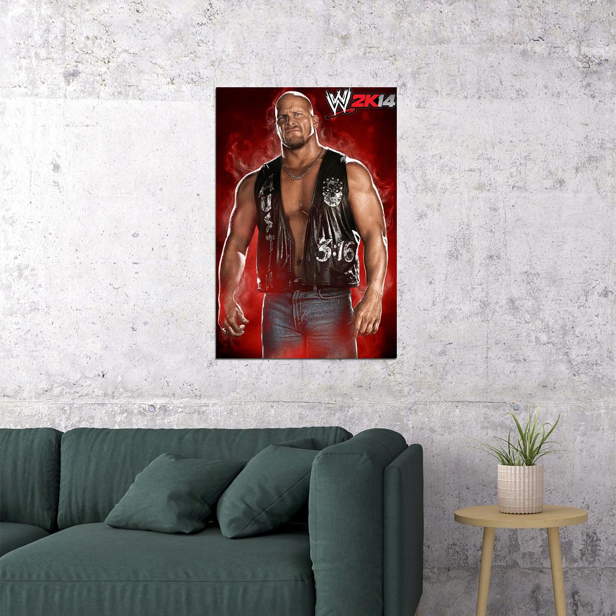 Stone Cold Steve Austin Wrestling Poster Wwe Legend Print