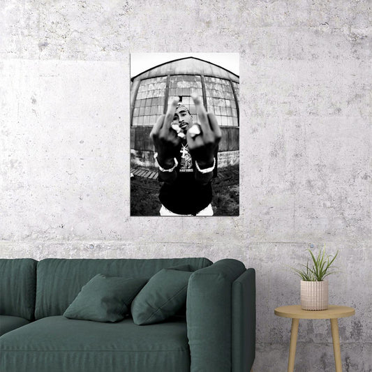 Tupac Shakur 2pac Poster Iconic Rap Music Legend Wall Art Hip Hop Artist Inspirational Print - xonomax