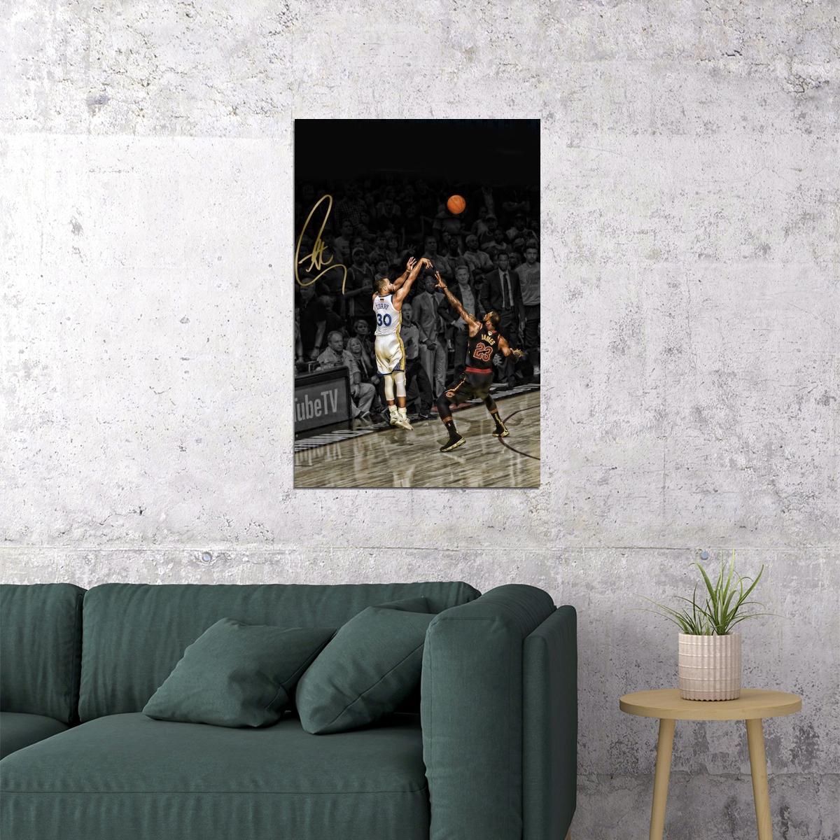 Stephen Curry & Lebron James Nba Basketball Poster Famous Player Motivational Sport Print