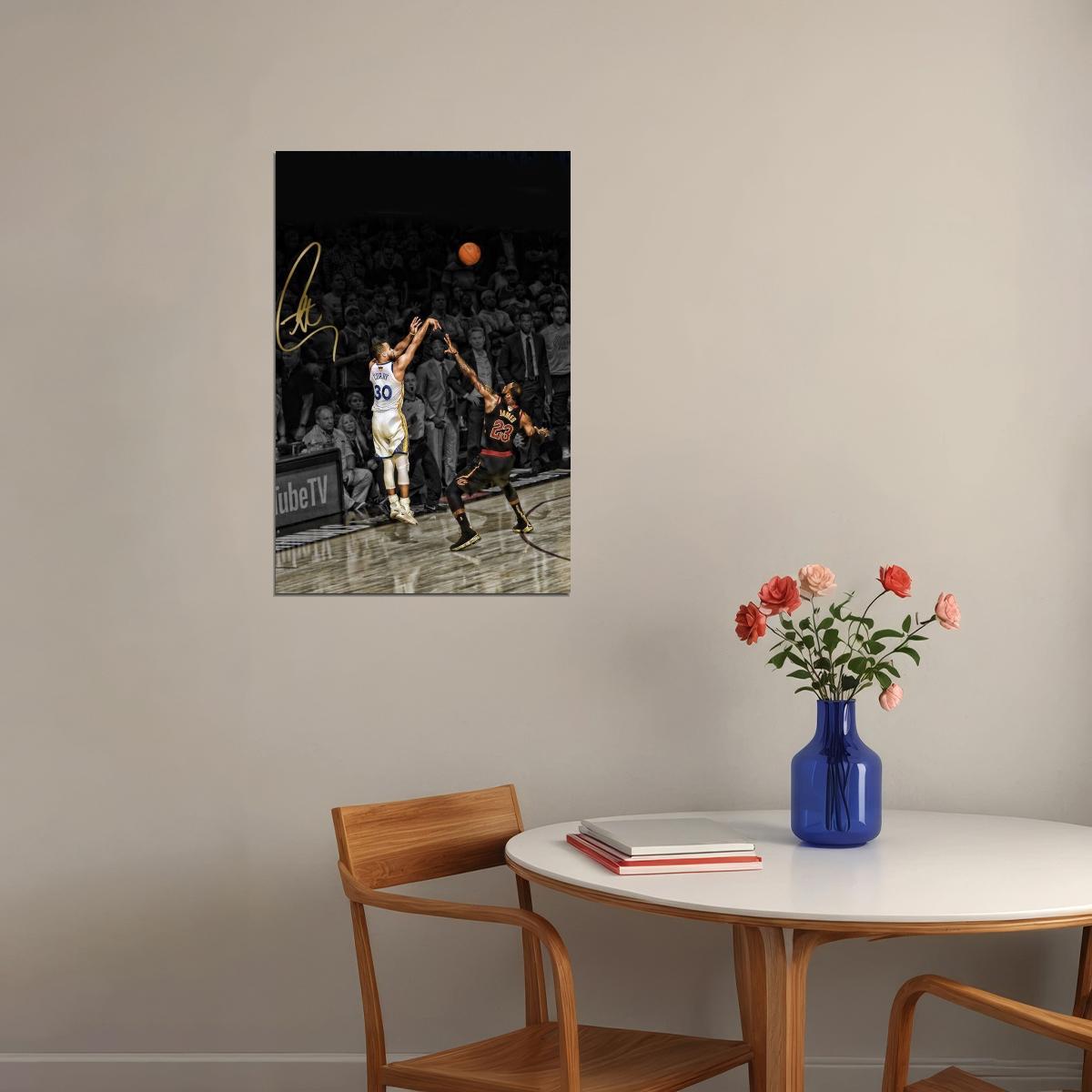 Stephen Curry & Lebron James Nba Basketball Poster Famous Player Motivational Sport Print