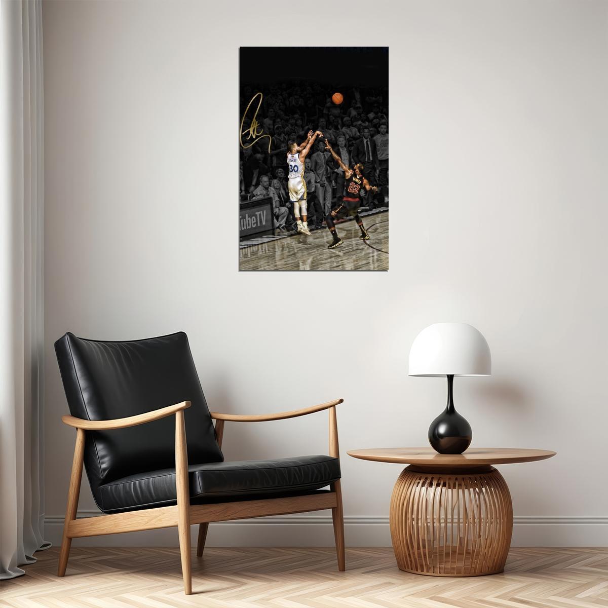 Stephen Curry & Lebron James Nba Basketball Poster Famous Player Motivational Sport Print