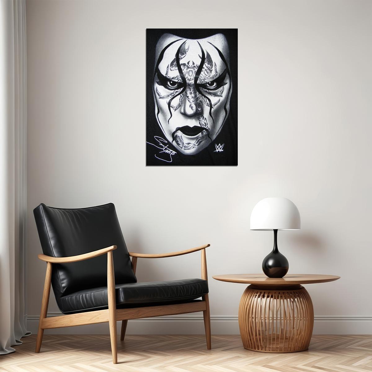 Superstar Sting Wrestling Poster Iconic Wwe Legend Wall Art