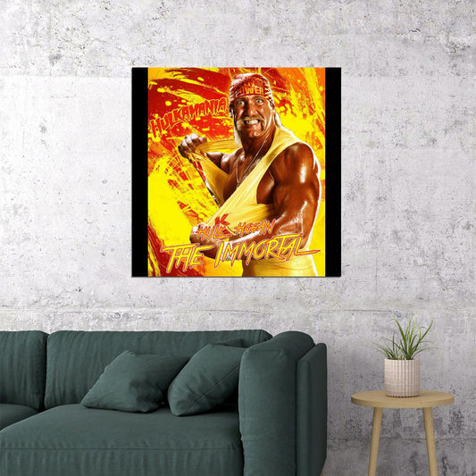 Superstar Hulk Hogan Wrestling Poster Iconic Wwe Legend Wall Art - xonomax