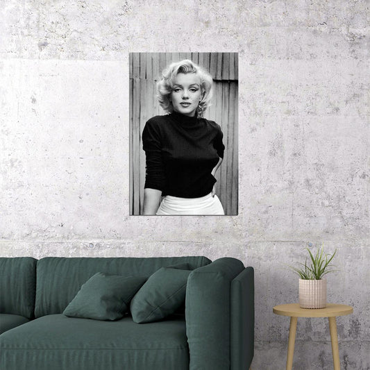Marilyn Monroe Poster Iconic Vintage Hollywood Actress Black And White Wall Art - xonomax