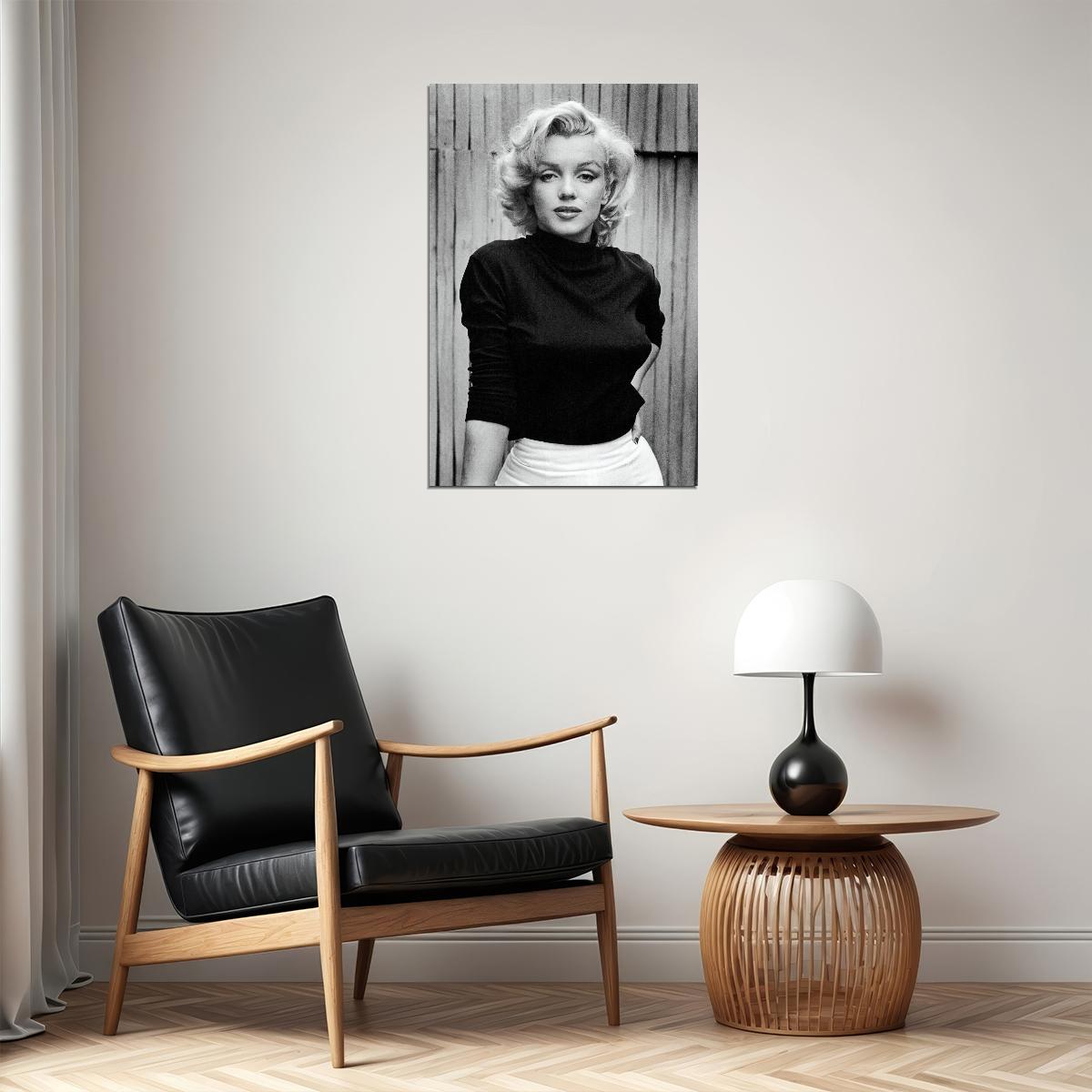 Marilyn Monroe Poster Iconic Vintage Hollywood Actress Black And White Wall Art - xonomax