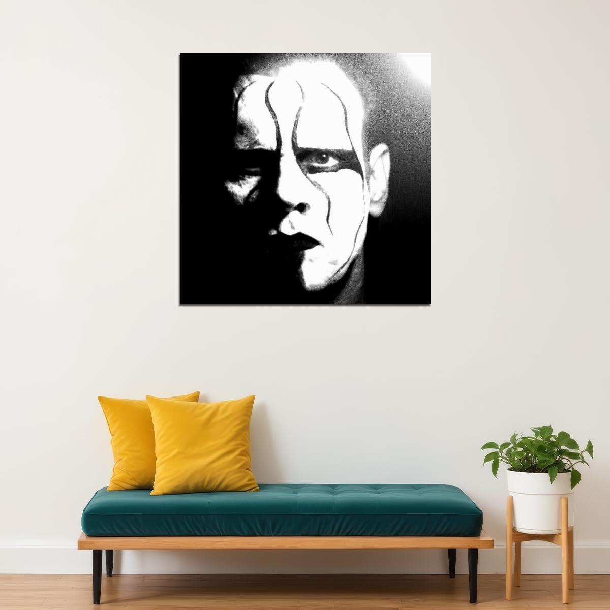 Superstar Sting Wrestling Poster Iconic Wwe Legend Wall Art