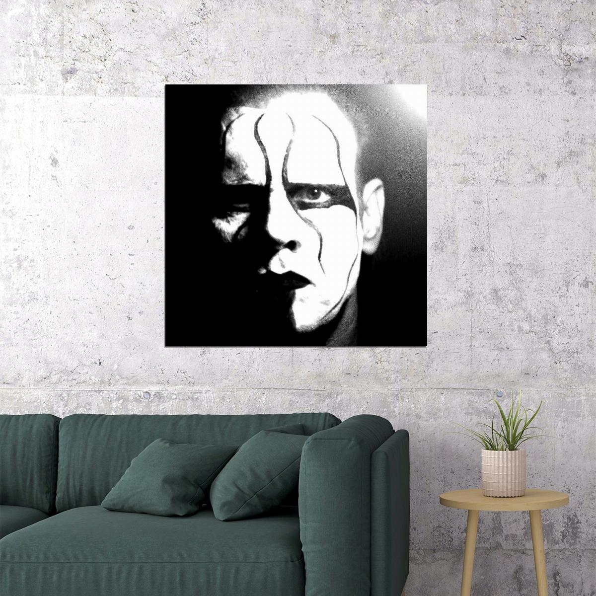 Superstar Sting Wrestling Poster Iconic Wwe Legend Wall Art