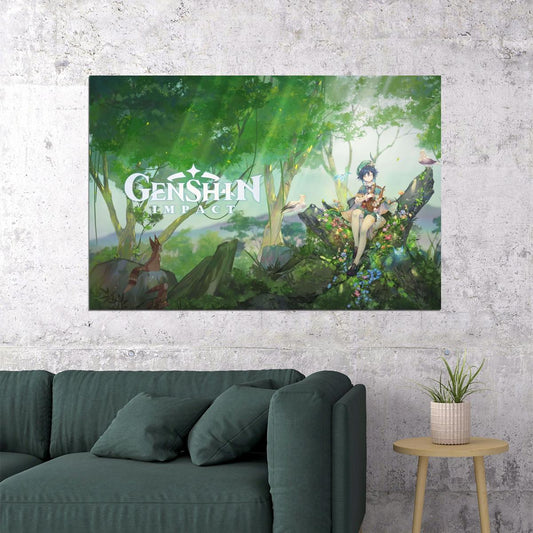 Genshin Impact Video Game Poster Action Rpg Wall Art Fantasy Adventure Print - xonomax