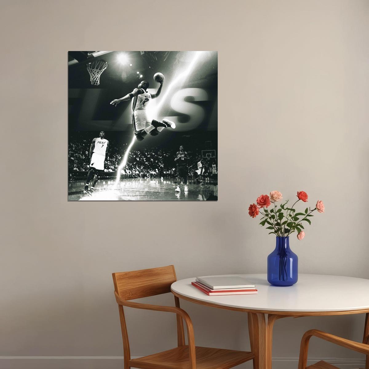 Dwyane Wade Basketball Poster Nba Star Wall Art Sports Print - xonomax