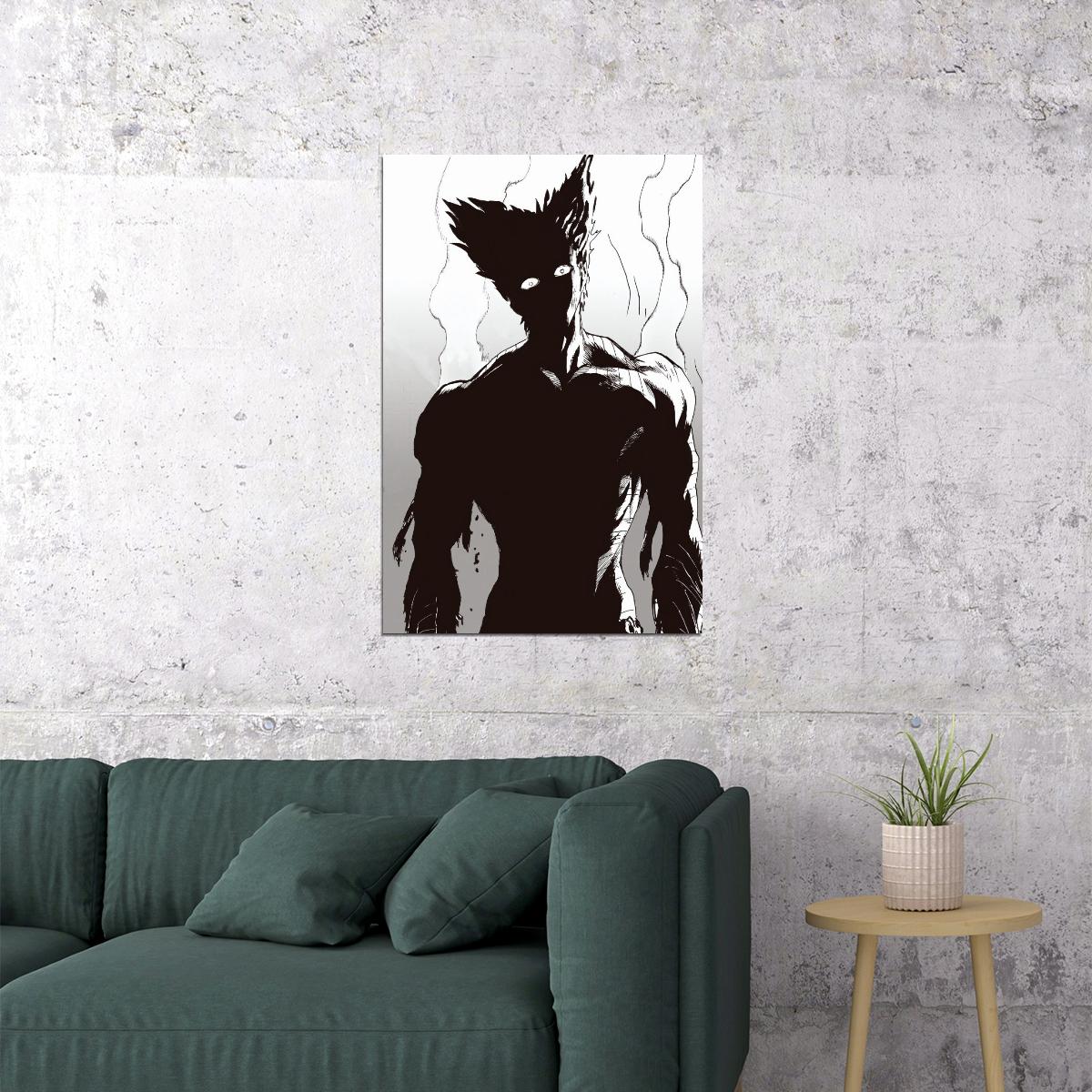 One Punch Man Garou Anime Poster Japanese Manga Art Wall Print - xonomax
