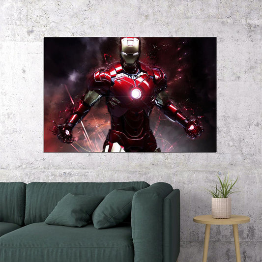 Iron Man Movie Poster Marvel Comics Superhero Wall Art Film Print - xonomax