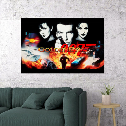 Goldeneye Movie Poster James Bond Film Wall Art Spy Action Print - xonomax
