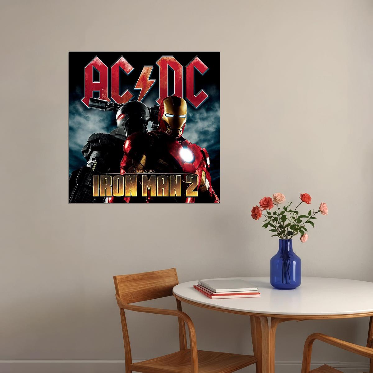 Ac/dc Iron Man Album Cover Movie Soundtrack Poster Rock Music Wall Art Print - xonomax