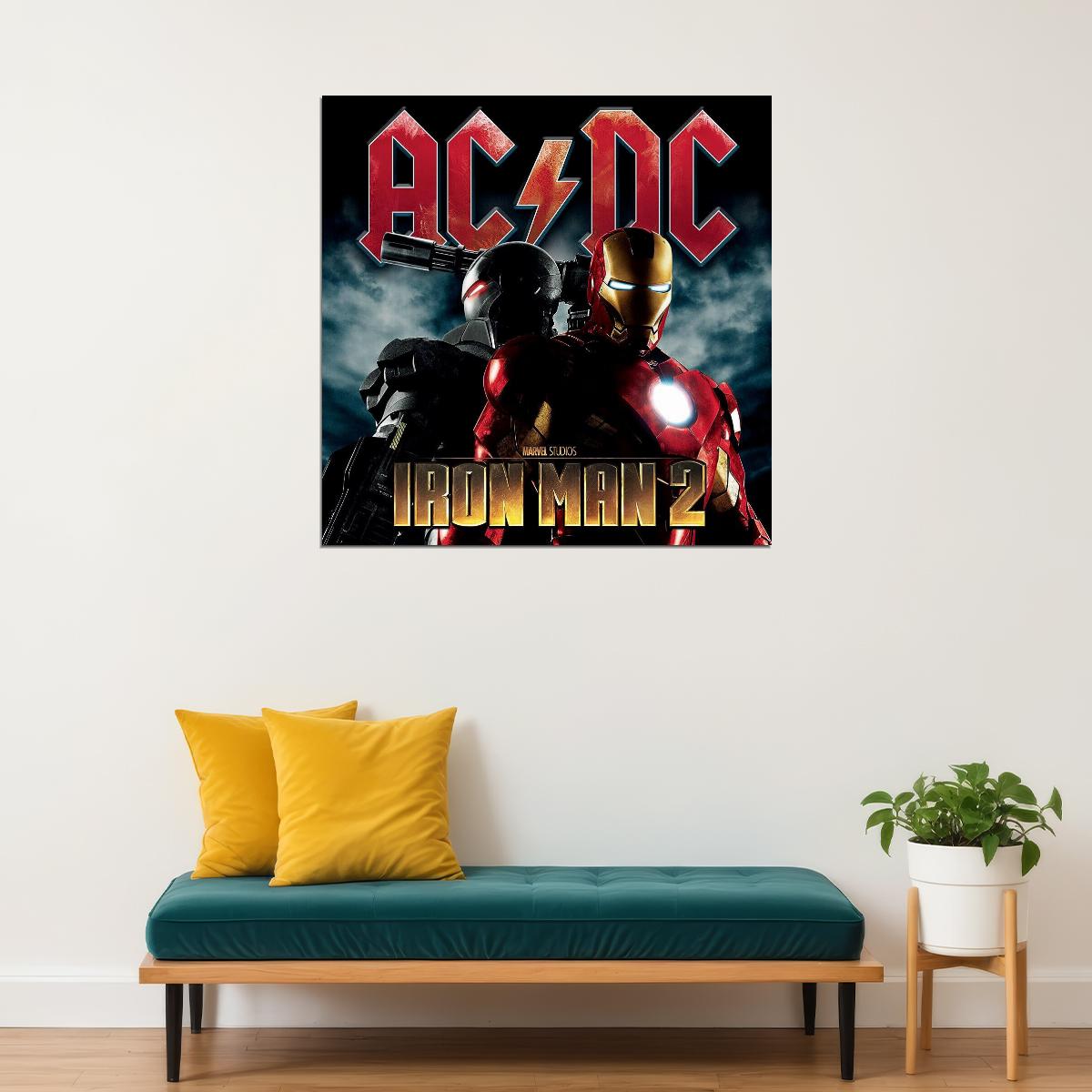 Ac/dc Iron Man Album Cover Movie Soundtrack Poster Rock Music Wall Art Print - xonomax
