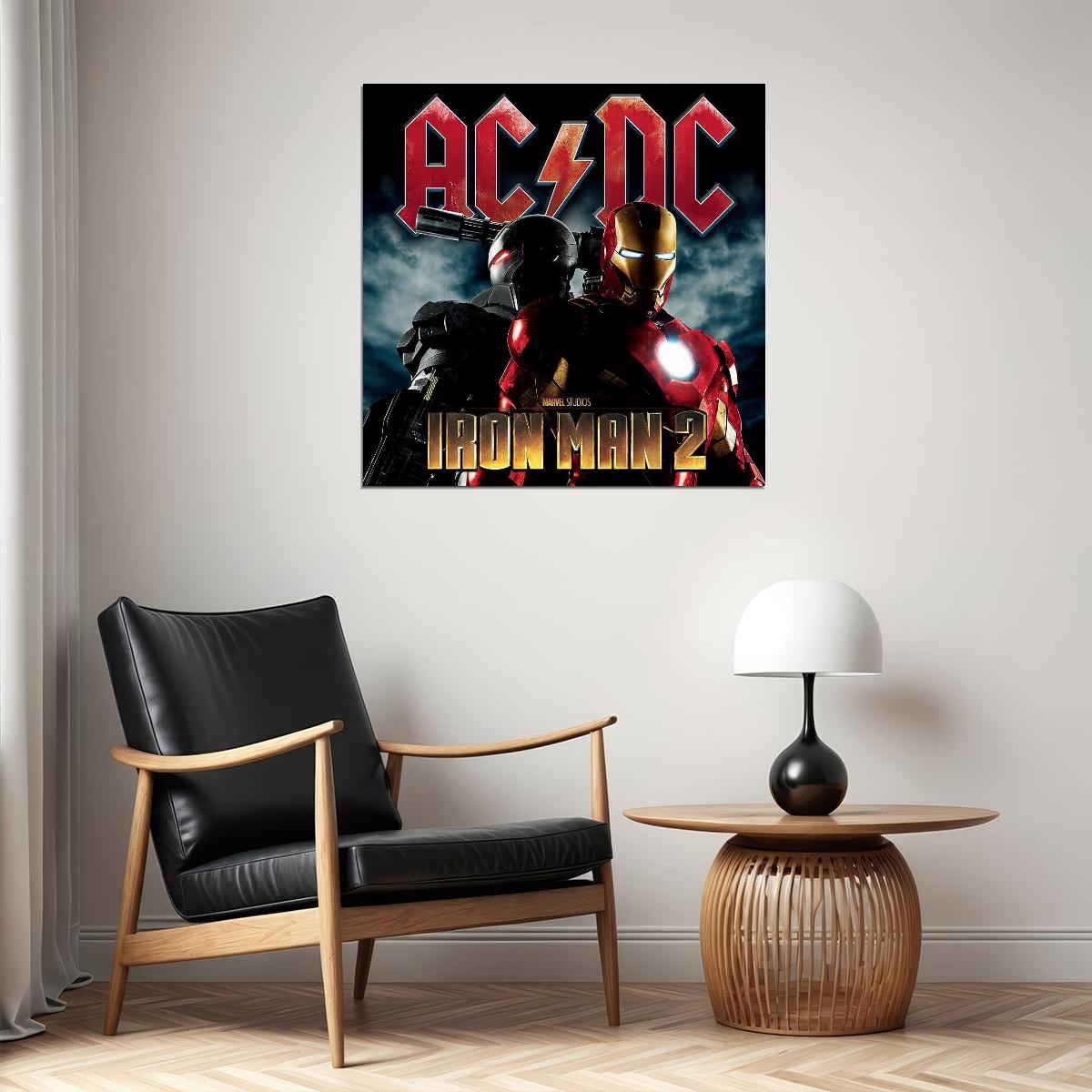 Ac/dc Iron Man Album Cover Movie Soundtrack Poster Rock Music Wall Art Print - xonomax