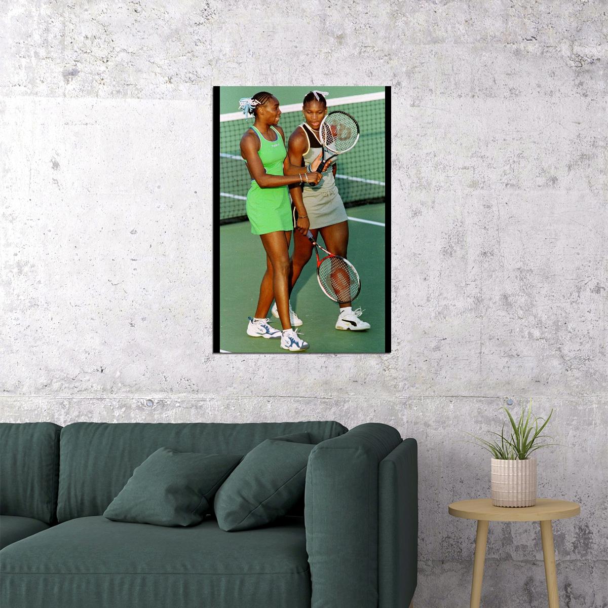Venus & Serena Williams Tennis Legend Poster Iconic Athlete Sports Wall Art Inspirational Print