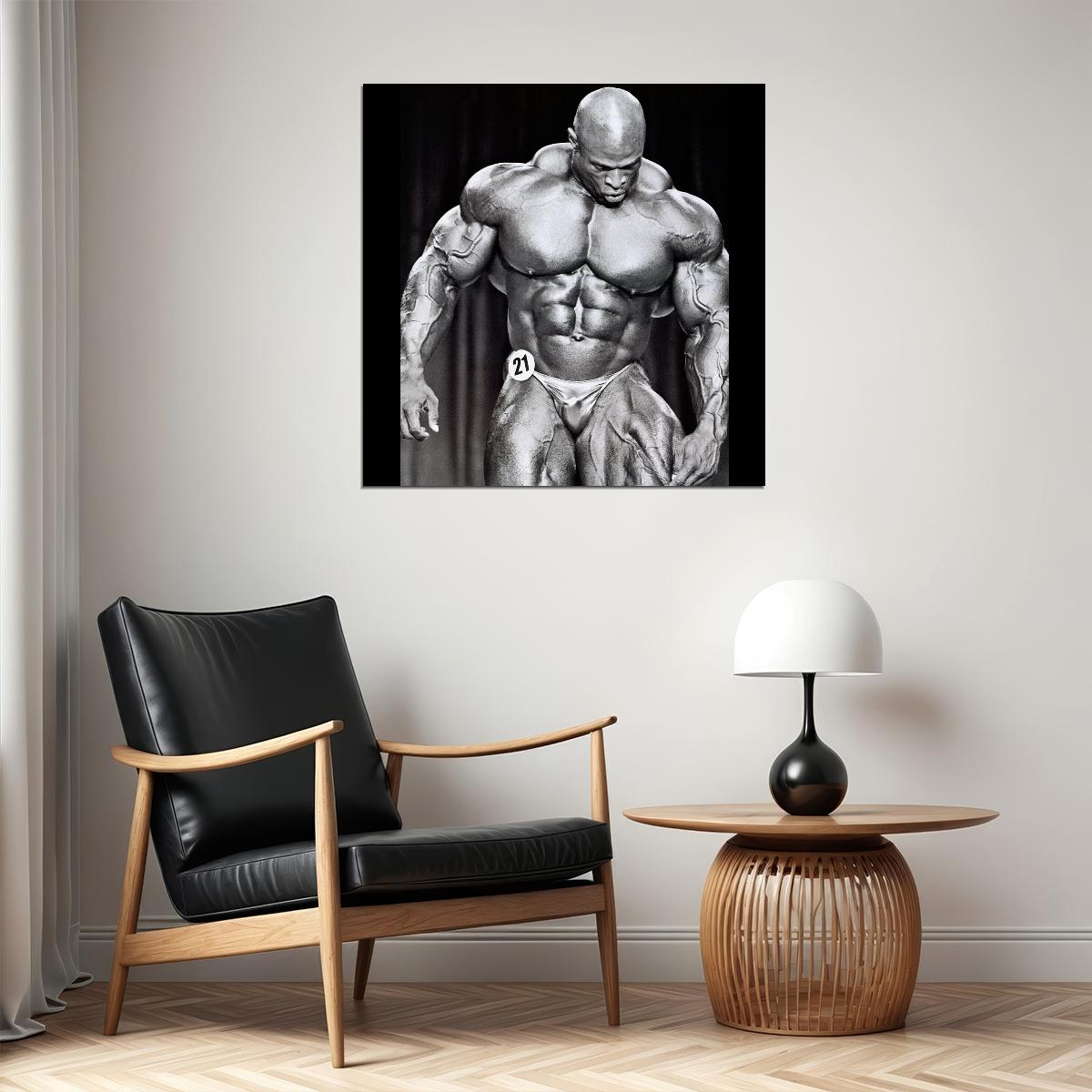 Ronnie Coleman Bodybuilding Poster Legendary Athlete Motivational Sports Print