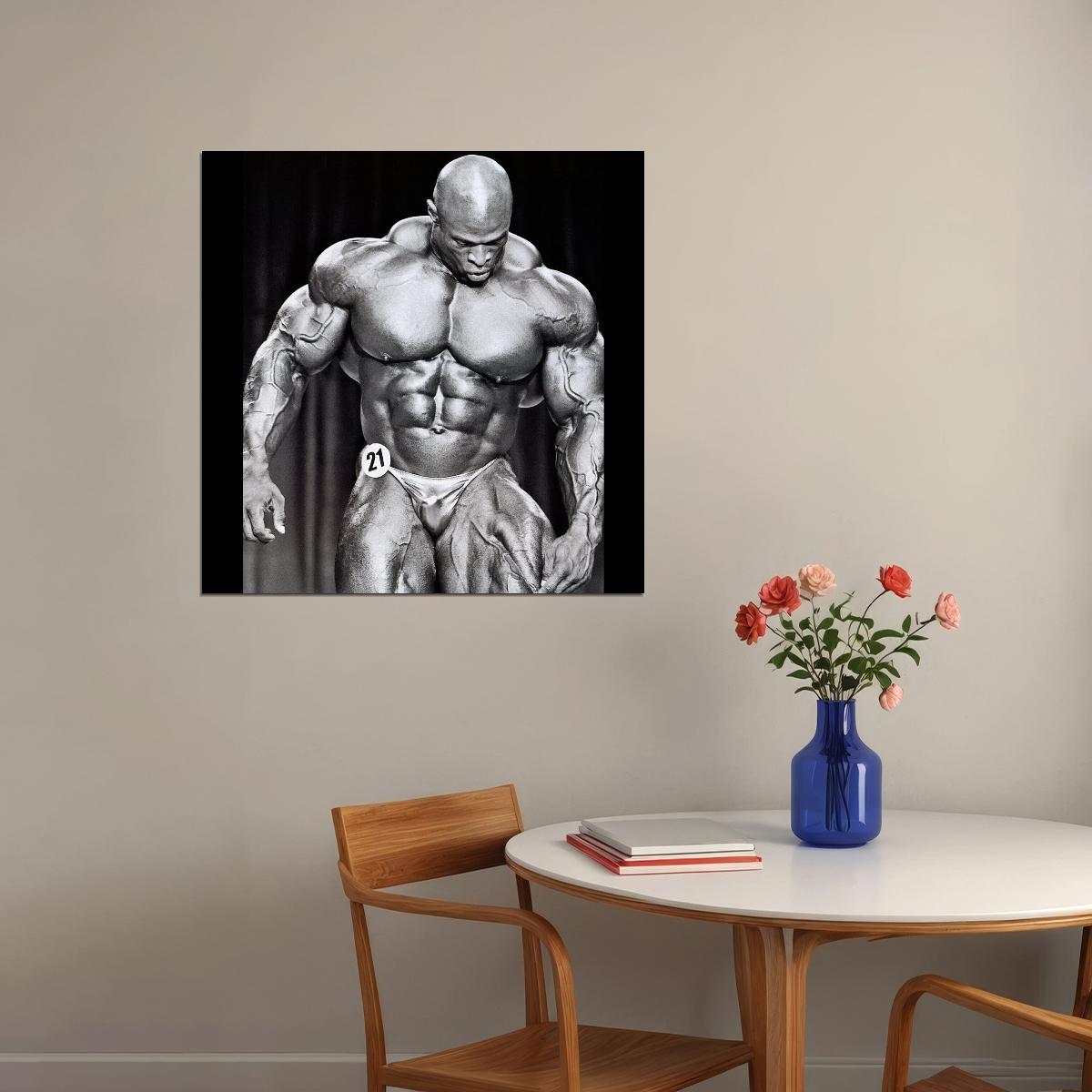 Ronnie Coleman Bodybuilding Poster Legendary Athlete Motivational Sports Print