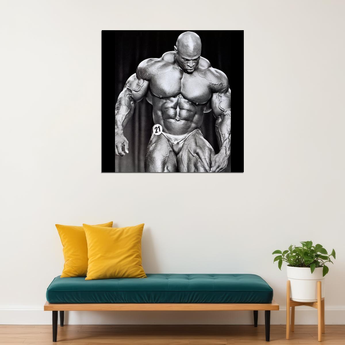 Ronnie Coleman Bodybuilding Poster Legendary Athlete Motivational Sports Print