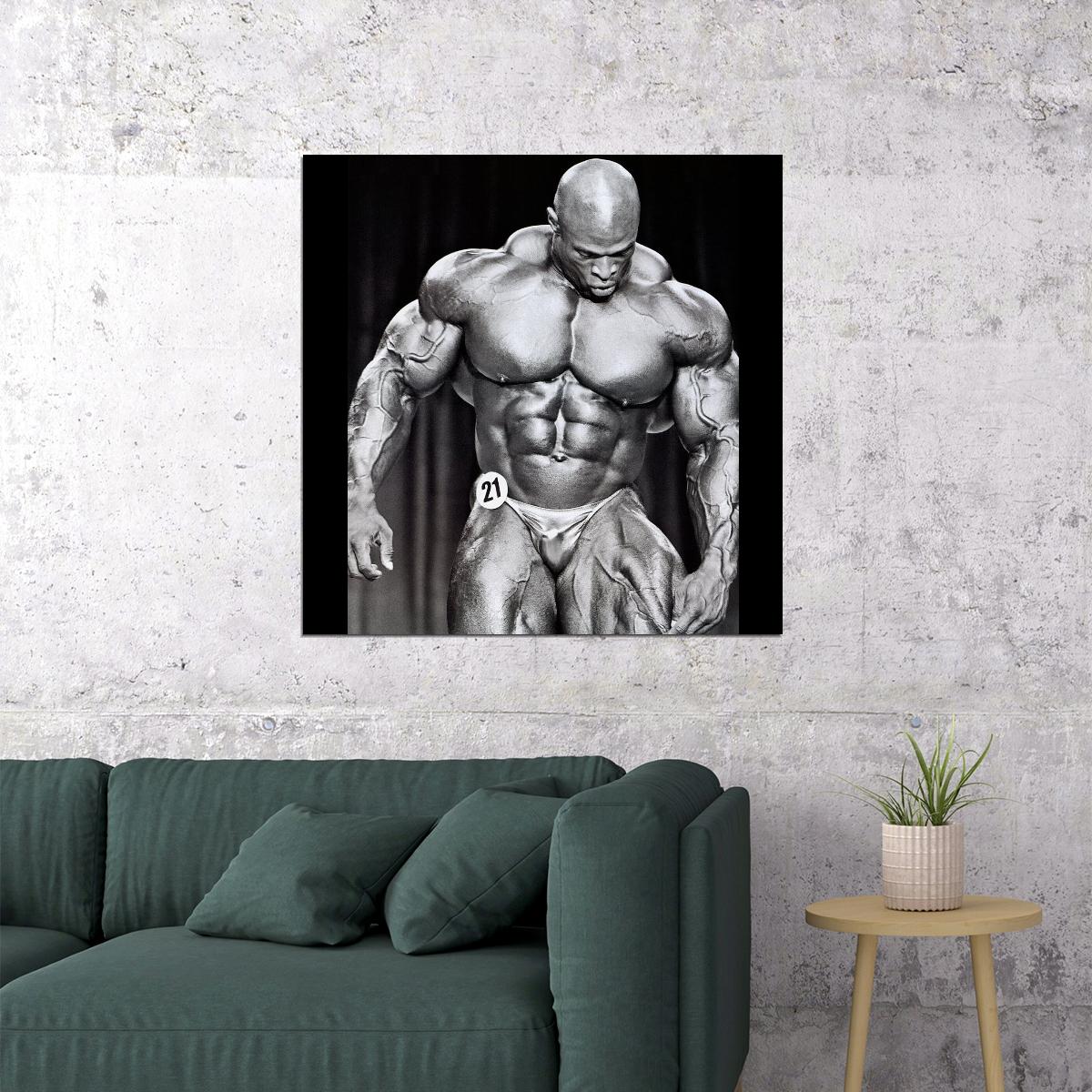 Ronnie Coleman Bodybuilding Poster Legendary Athlete Motivational Sports Print