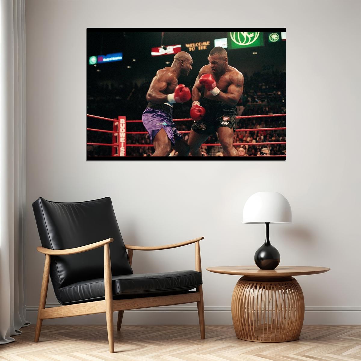 Mike Tyson Vs Evander Holyfield Boxing Poster Motivational Sports Print Wall Art