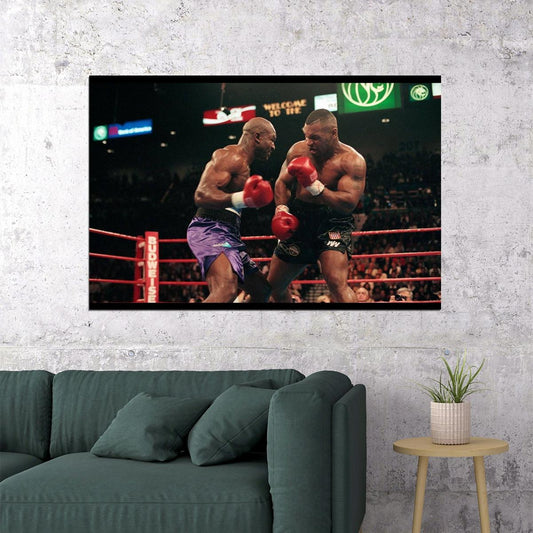Mike Tyson Vs Evander Holyfield Boxing Poster Motivational Sports Print Wall Art - xonomax