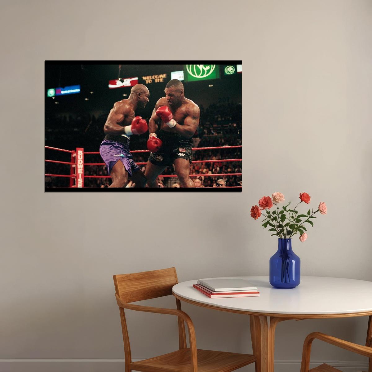 Mike Tyson Vs Evander Holyfield Boxing Poster Motivational Sports Print Wall Art