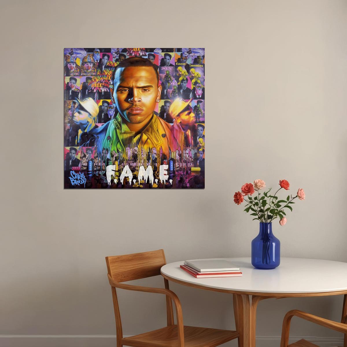 Chris Brown F.a.m.e. Album Cover Art R&b Music Poster Singer Music Print - xonomax