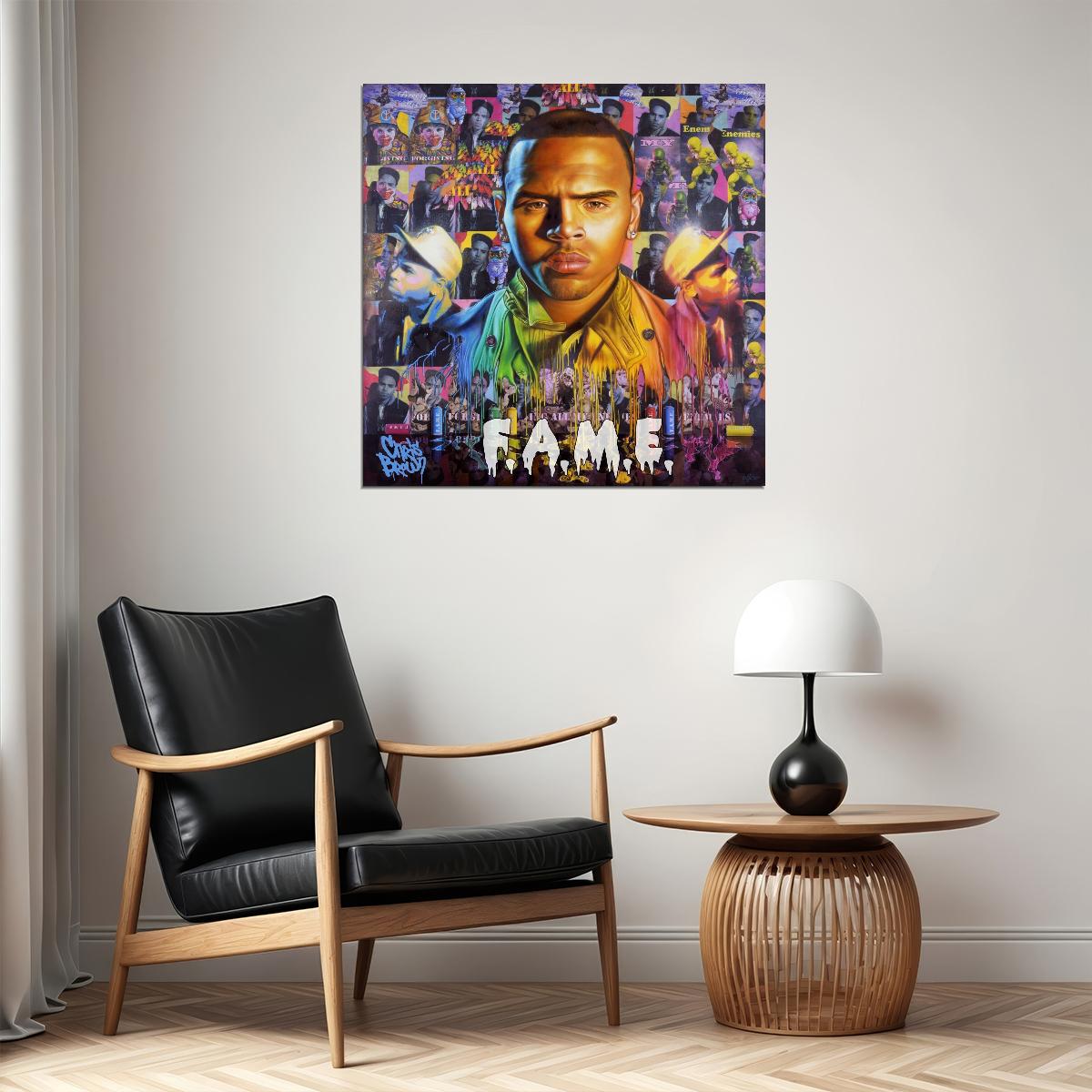 Chris Brown F.a.m.e. Album Cover Art R&b Music Poster Singer Music Print - xonomax