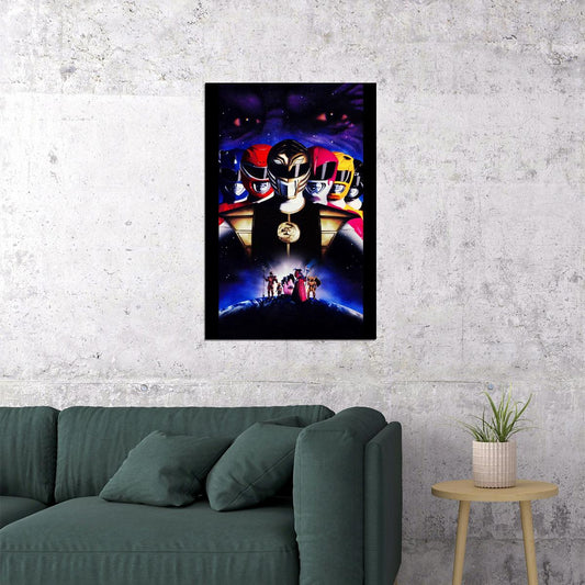 Power Rangers Nostalgic Retro Tv Series Poster Superhero Team 1990s Wall Art - xonomax
