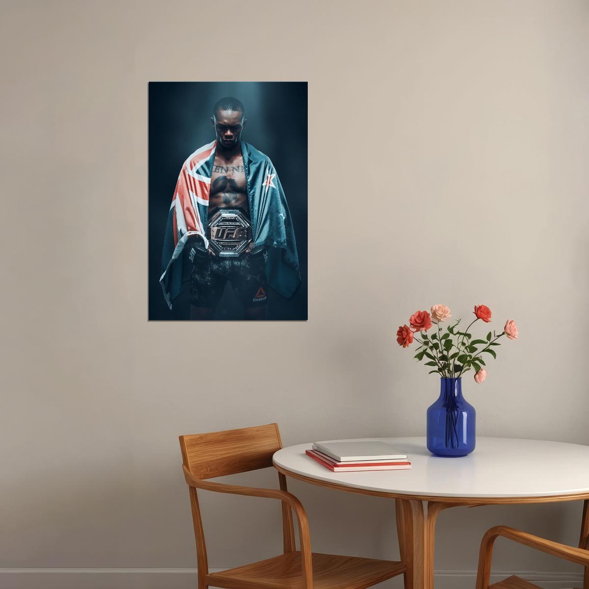 Israel Adesanya Mma Poster Ufc Champion Wall Art Motivational Sports Print