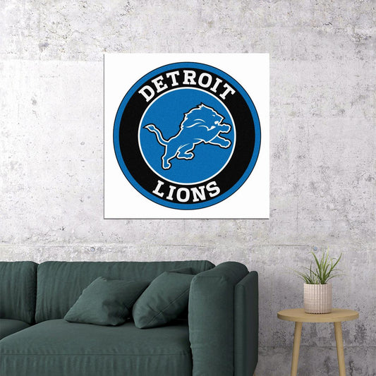 Detroit Lions Football Poster Nfl Team Logo Wall Art Sports Print - xonomax