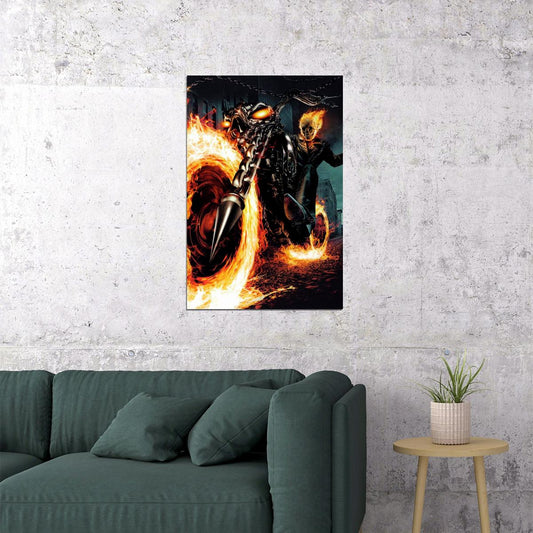 Ghost Rider Movie Poster Marvel Superhero Film Wall Art Action Print - xonomax