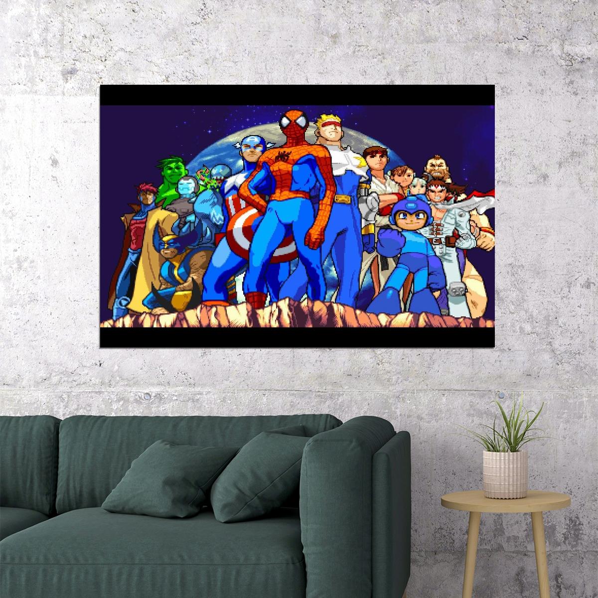 Marvel Vs. Capcom Video Game Poster Gamer Wall Art