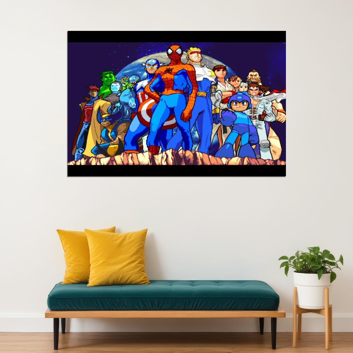 Marvel Vs. Capcom Video Game Poster Gamer Wall Art