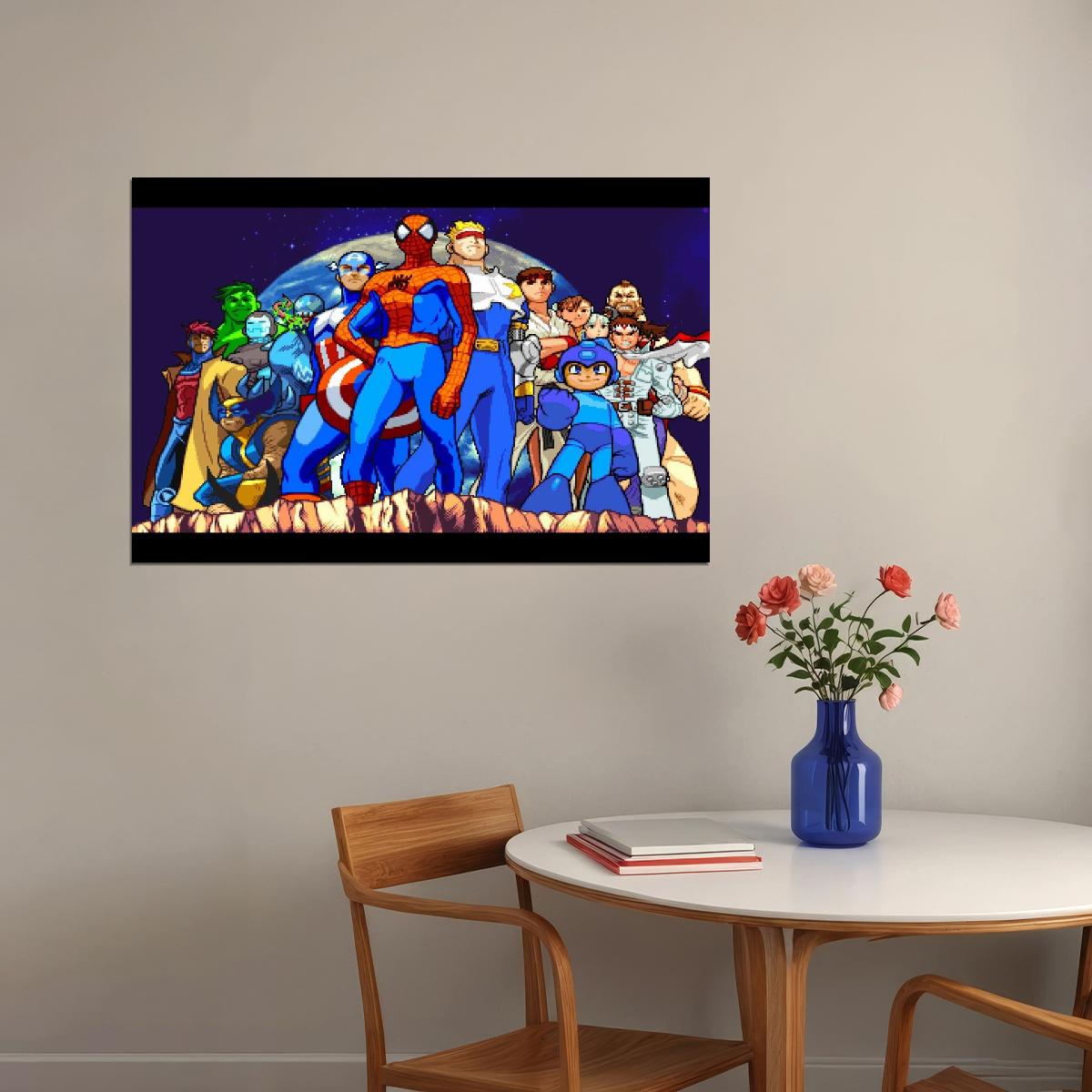 Marvel Vs. Capcom Video Game Poster Gamer Wall Art