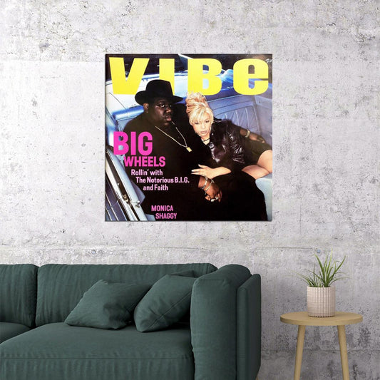 Vibe Notorious B.i.g. Faith Evans Iconic Hip Hop Magazine Cover Music Legends 90s Rap Print - xonomax