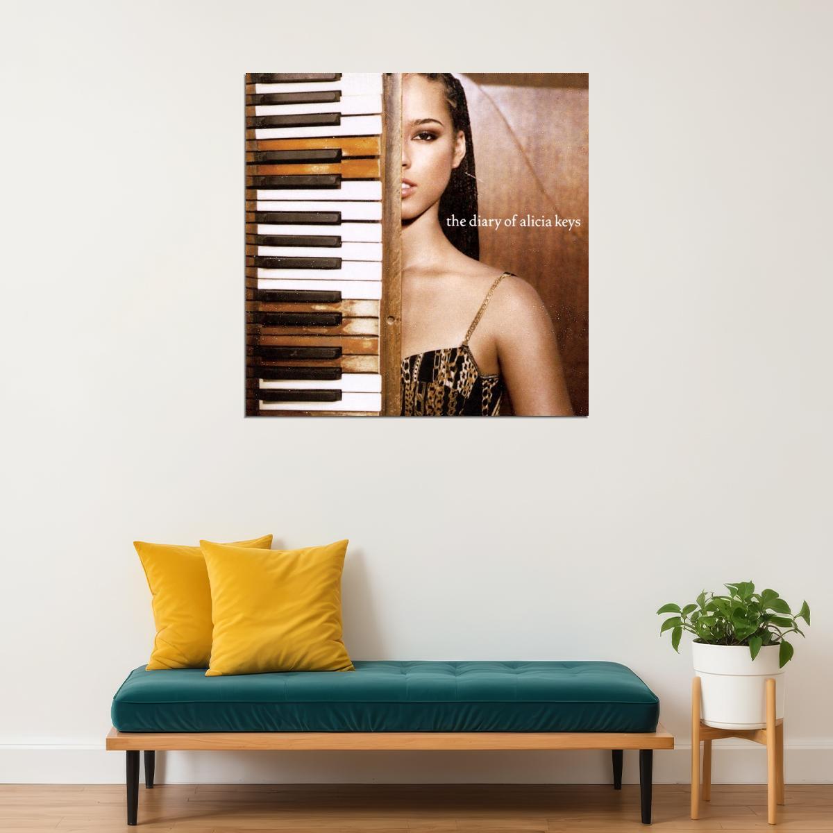 Alicia Keys The Diary Of Alicia Keys Album Cover Art R&b Music Poster Singer Music Print - xonomax