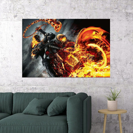 Ghost Rider Movie Poster Marvel Superhero Film Wall Art Action Print - xonomax