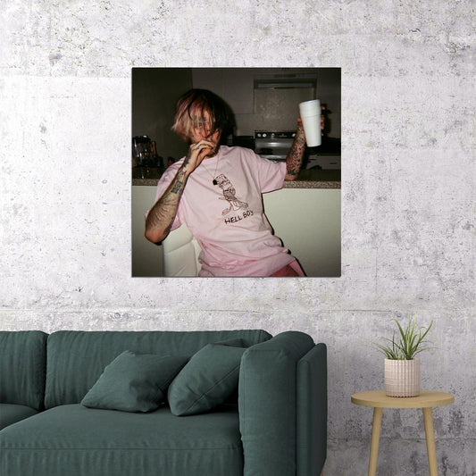 Lil Peep Bart Simpson Hellboy Album Cover Art Rap Music Poster - xonomax
