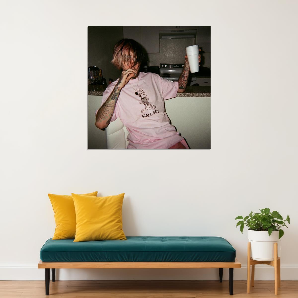 Lil Peep Bart Simpson Hellboy Album Cover Art Rap Music Poster - xonomax